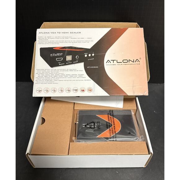 Atlona Technologies AT-HD500 VGA To HDMI Scaler SVGA XGA SXGA 480p 720p 1080p - Picture 1 of 6